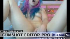 Nice Blue Haired College Nubile Turning Into Anal Whore