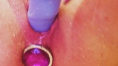 Up Close Double Pen Shower Fun With New Asshole Plug And Toy