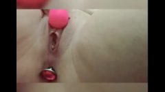 Redhead Girlfriend Dp With Bum Plug And Toy!
