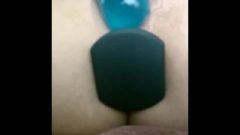 Playing With My Blue Vibrator And Ass Plug Home Alone