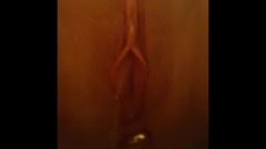 Chick Pee Slow With Ass Plug In Shower-room