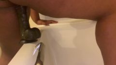 Ass-Hole Stuffed Giant Ass-Hole Plug & Shower-room Mastrubation With Sloppy Cunt Chunky